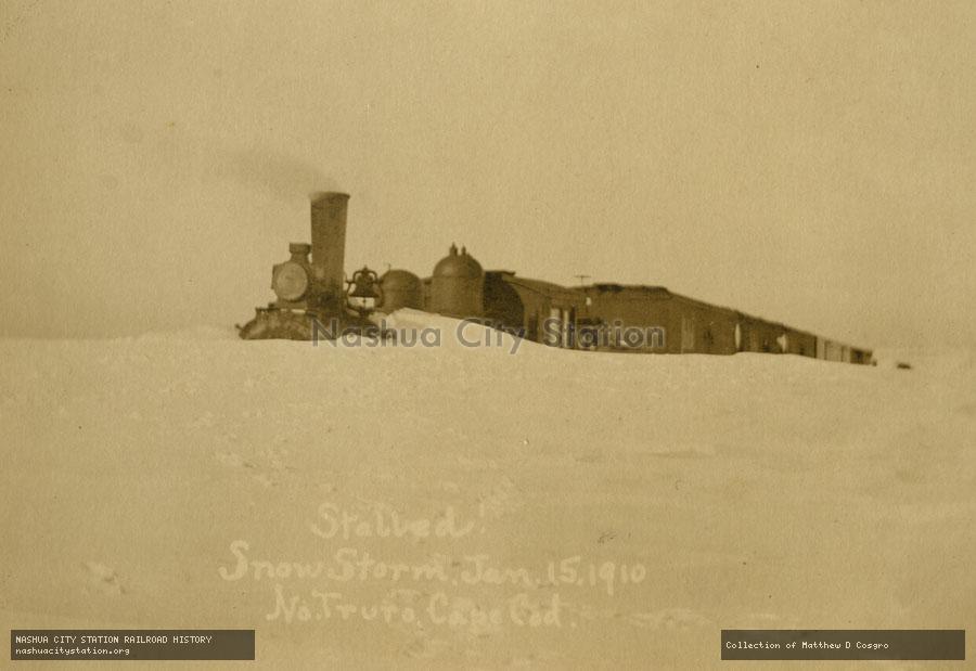 Postcard: Stalled! Snow storm January 15, 1910. North Truro, Cape Cod